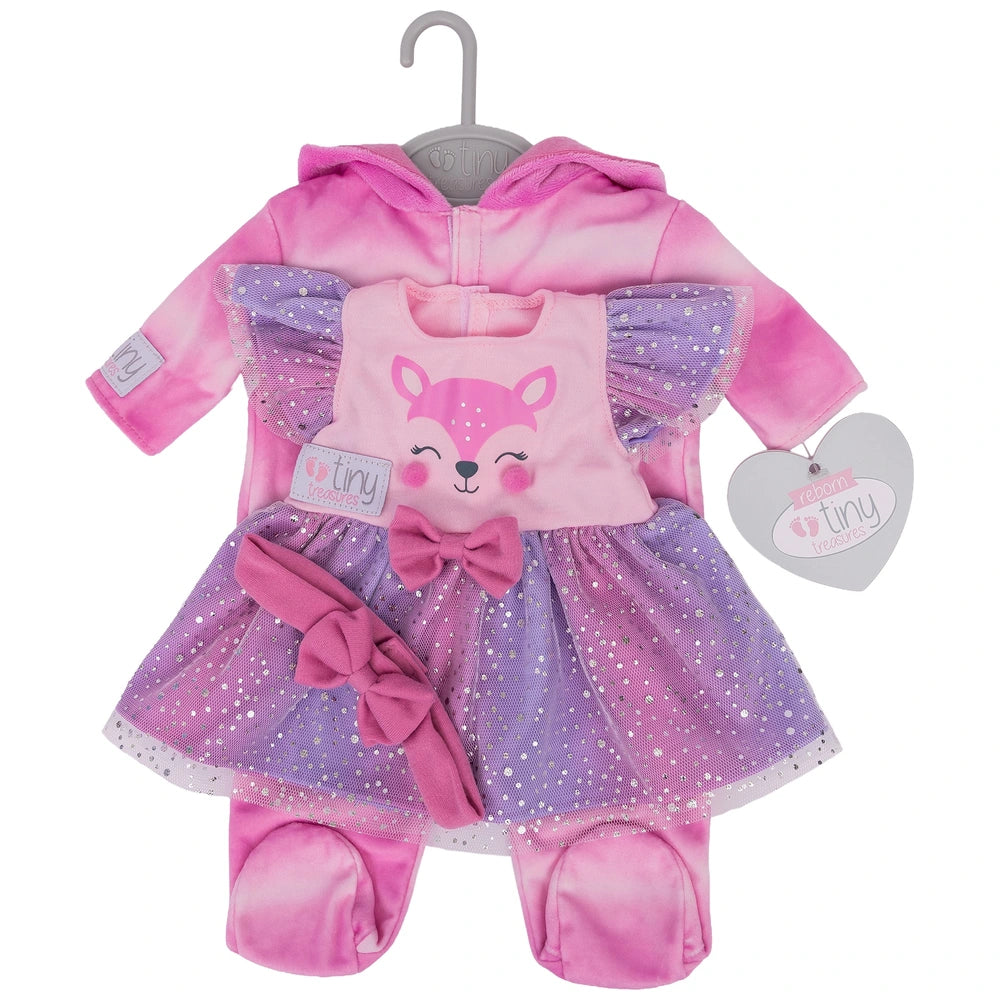 Tiny Treasures Baby Doll Clothes Forest Fawn Outfit Twin Pack