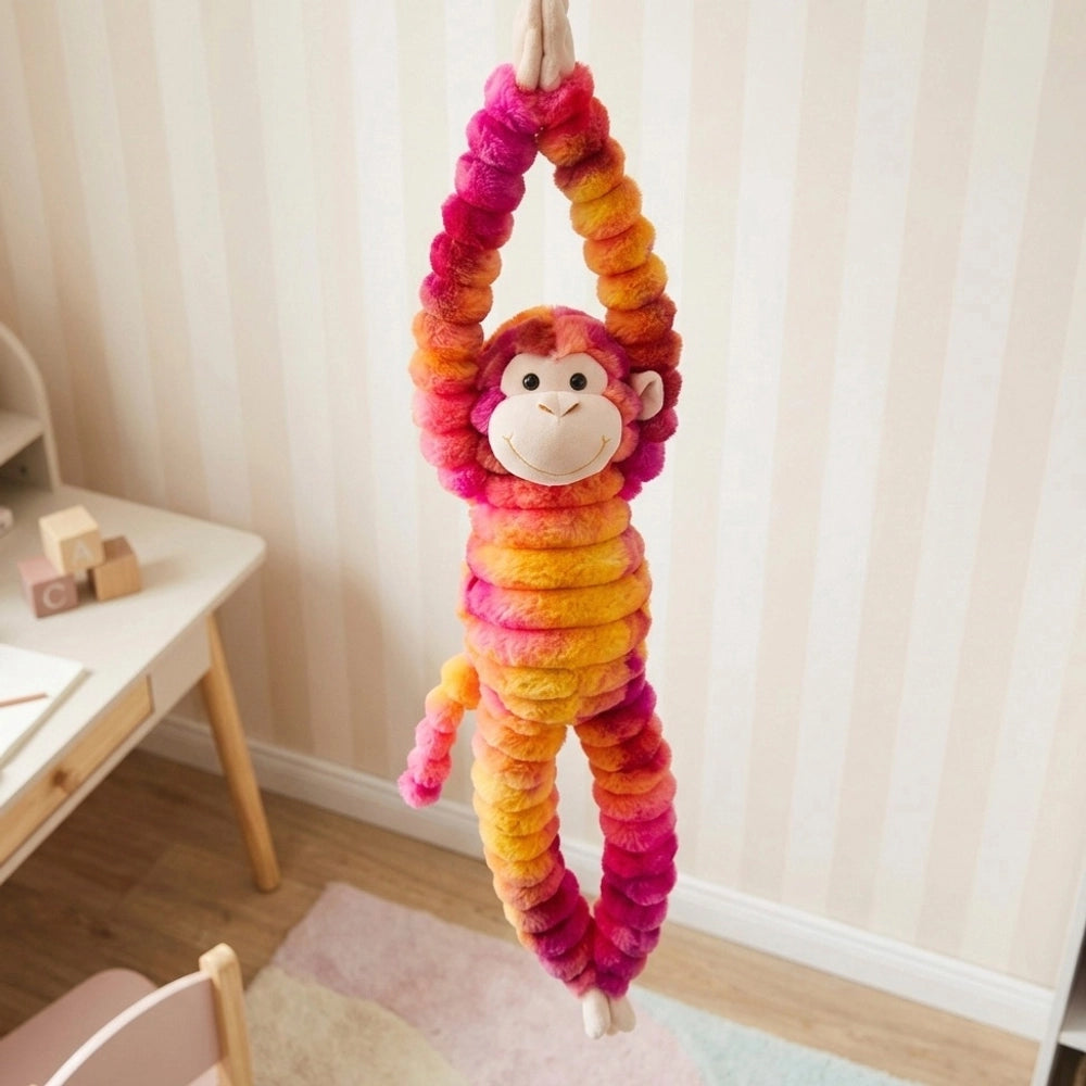 Terry The Pink And Orange Tiedye Cheeky Hanging Monkey Soft Toy 75Cm