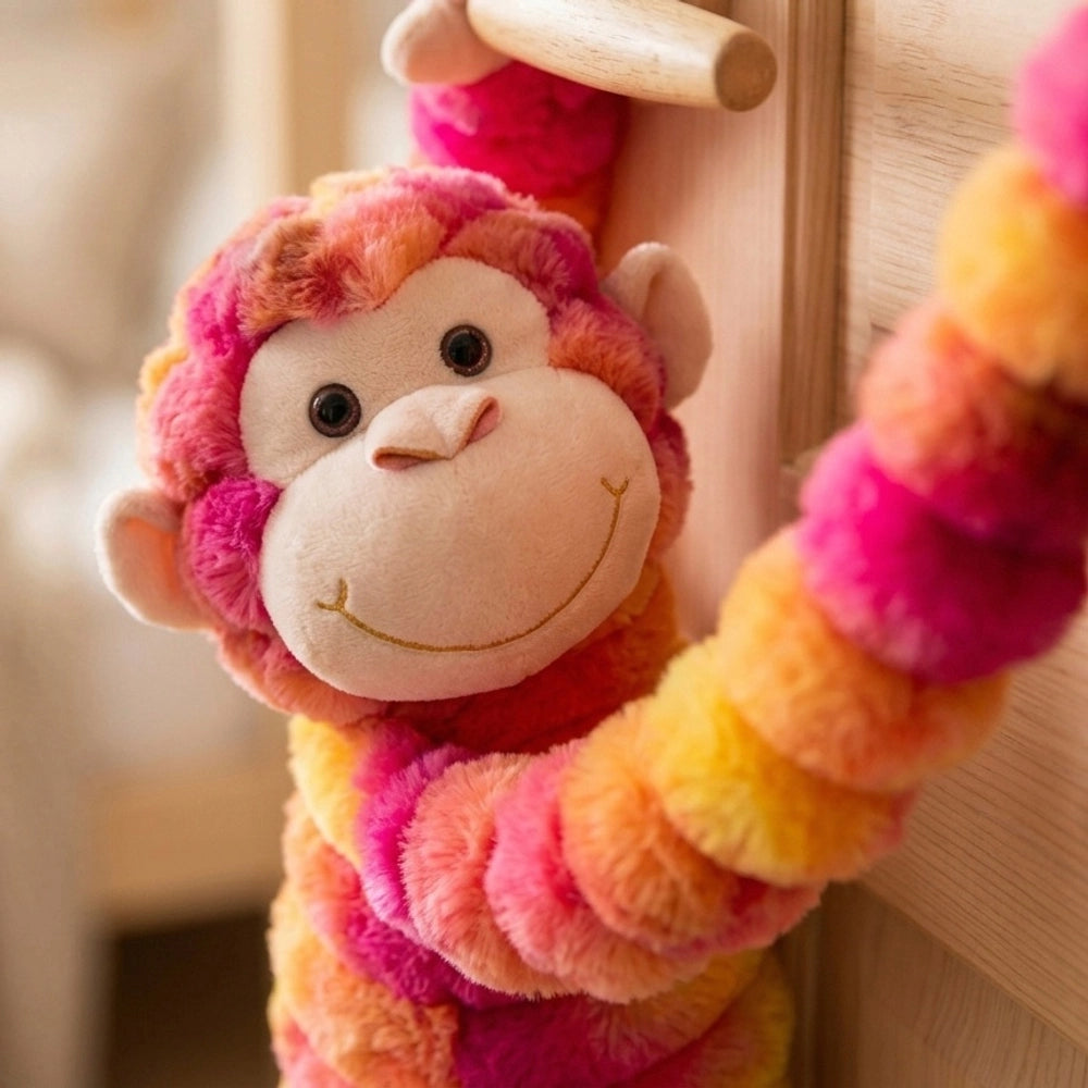Terry The Pink And Orange Tiedye Cheeky Hanging Monkey Soft Toy 75Cm