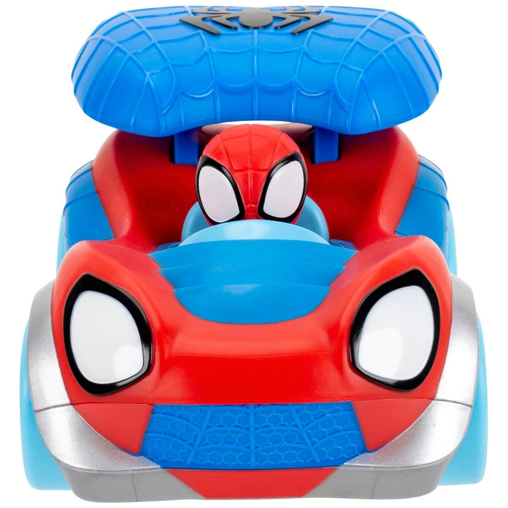 Marvel Spidey And His Amazing Friends Power Web Racer - 8-Inch Vehicle With Rev Up Spoiler, Light Up Wheels, And Built-In-Character