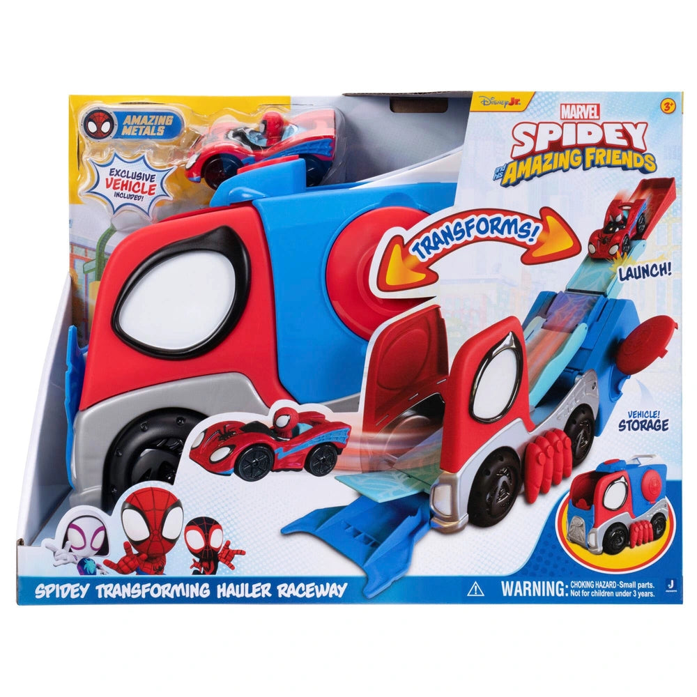 Marvel Spidey And His Amazing Friends Playset Transforming Hauler Raceway
