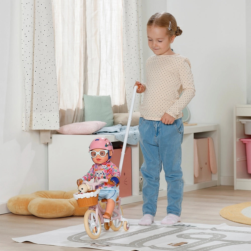 Baby Born Baby Doll Bicycle With Basket And Puppy Set