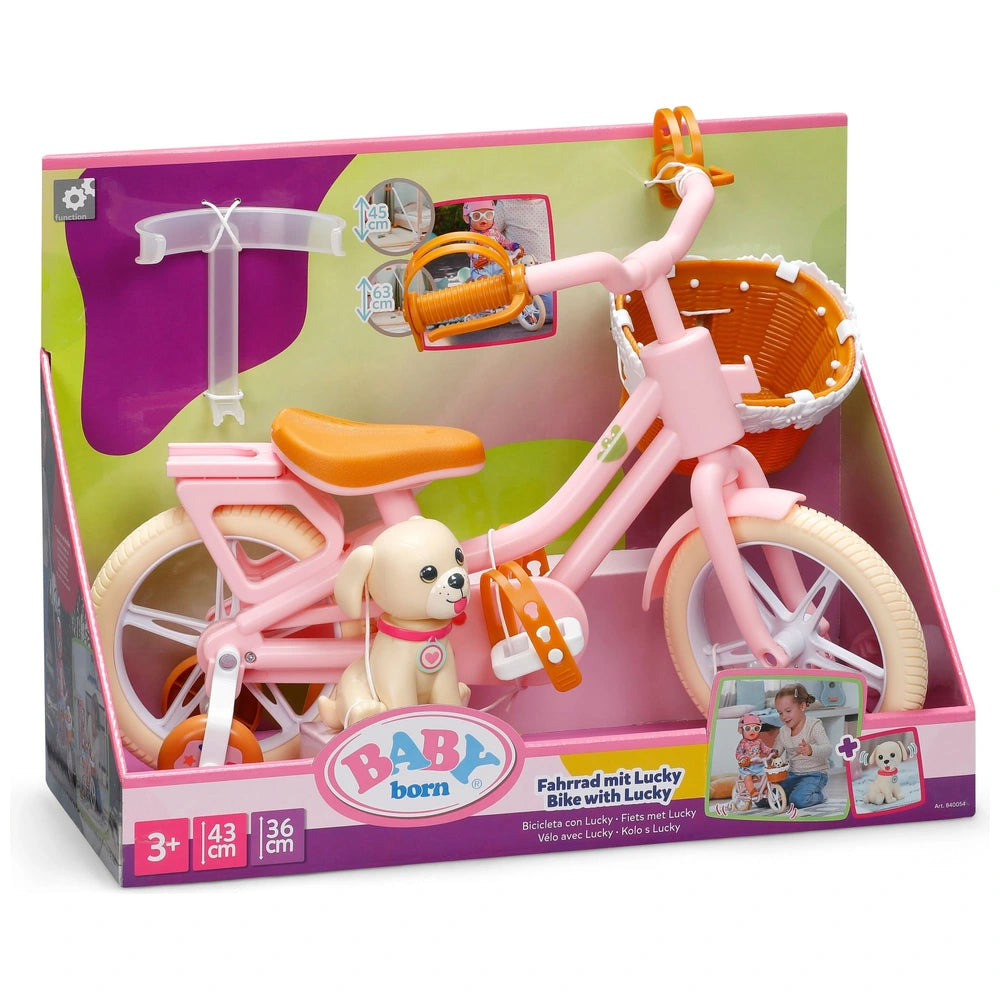 Baby Born Baby Doll Bicycle With Basket And Puppy Set