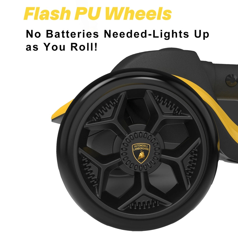 Lamborghini Folding 2-In-1 Scooter With Colour Led Wheels Yellow