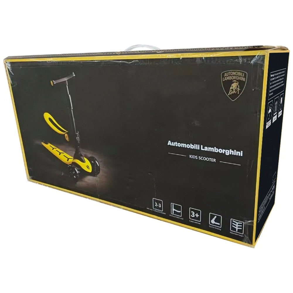 Lamborghini Folding 2-In-1 Scooter With Colour Led Wheels Yellow