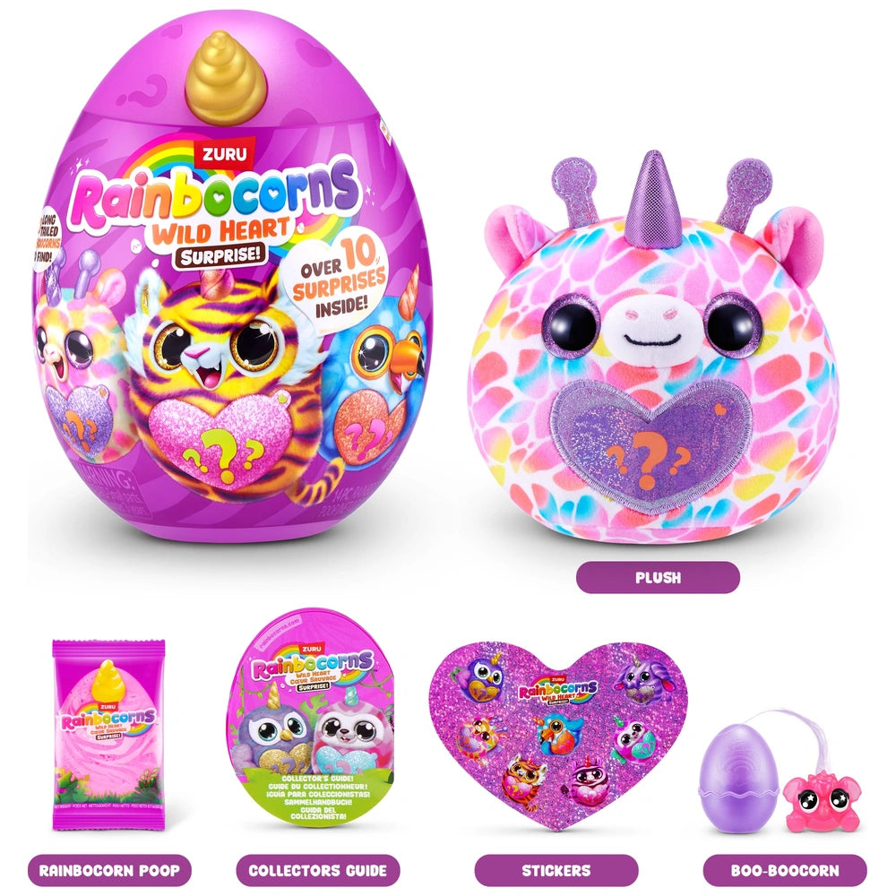 Rainbocorns By Zuru Wild Heart Surprise Plush Egg Jungle Assortment