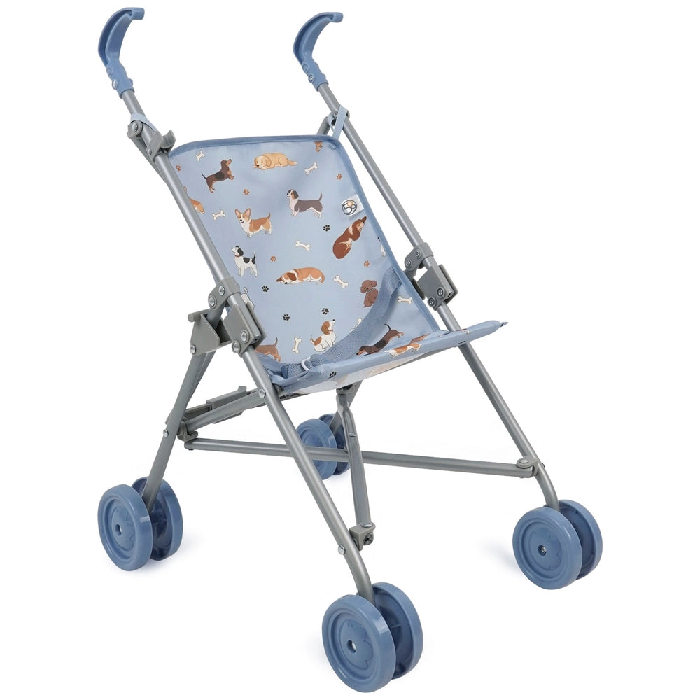 Ivy & Lily Baby Doll Umbrella Stroller Blue Doggie Print 50Cm