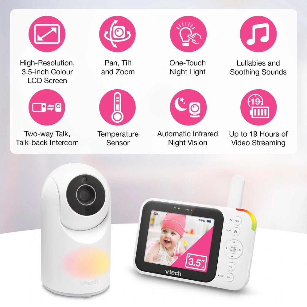 Vtech Vm4263 Night Light Video Baby Monitor With 3.5 Inch Screen