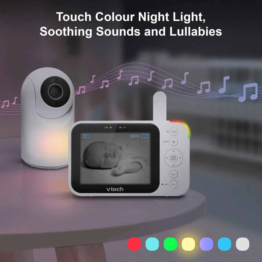Vtech Vm4263 Night Light Video Baby Monitor With 3.5 Inch Screen