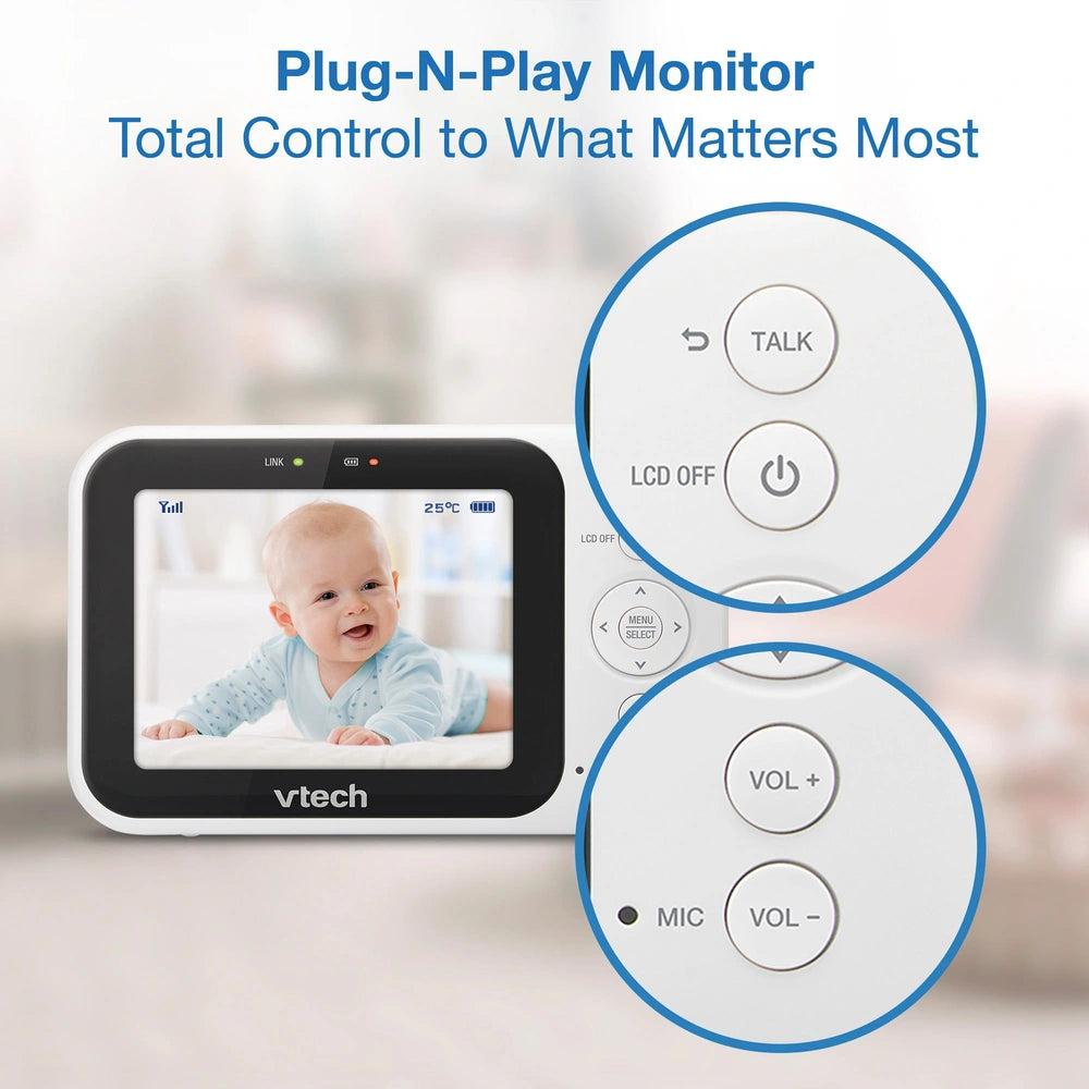 Vtech Vm4263 Night Light Video Baby Monitor With 3.5 Inch Screen