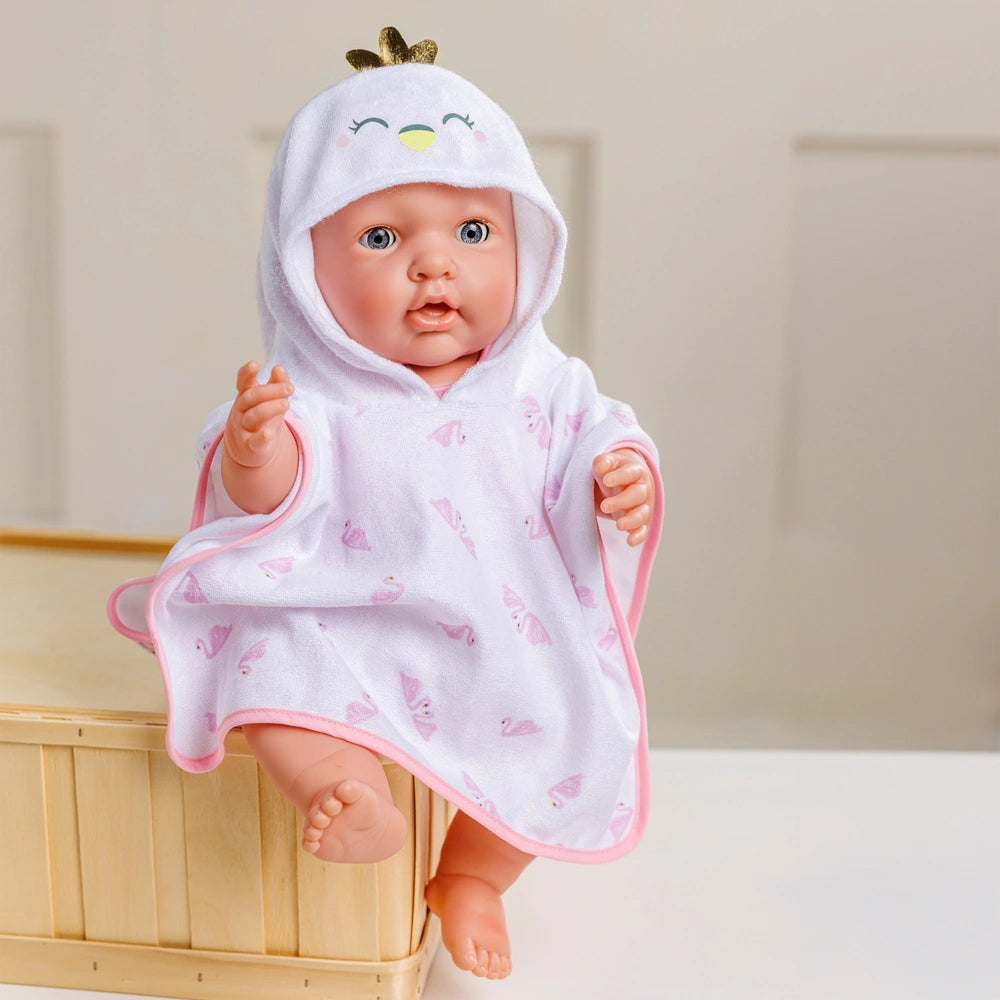 Ivy & Lily Baby Doll Swan Swimsuit And Towel Poncho Outfit
