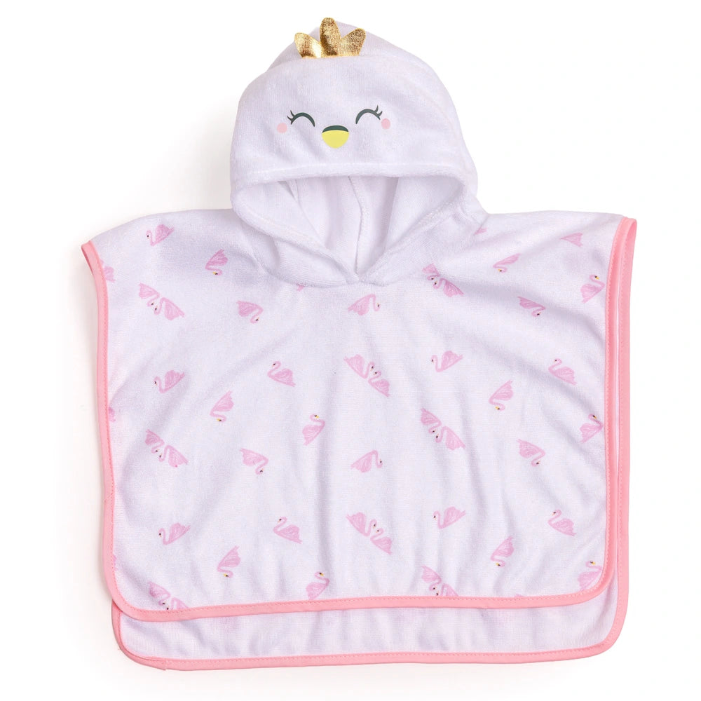 Ivy & Lily Baby Doll Swan Swimsuit And Towel Poncho Outfit