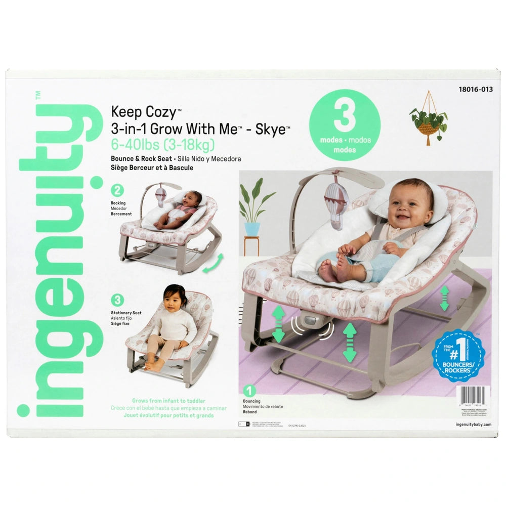 Ingenuity Keep Cosy 3-In-1 Grow With Me Baby Bouncer Skye