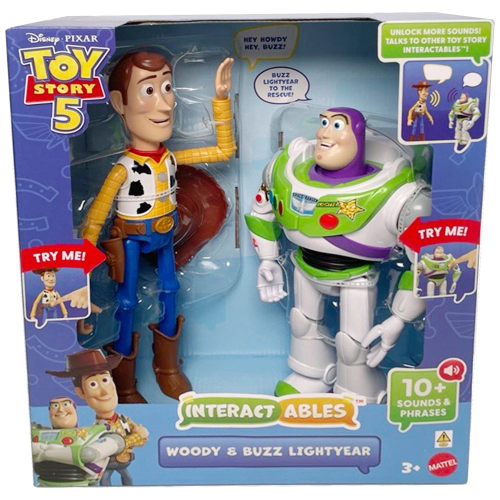 Disney Pixar Toy Story 5 Interactables Figure 2 Pack Woody & Buzz Lightyear