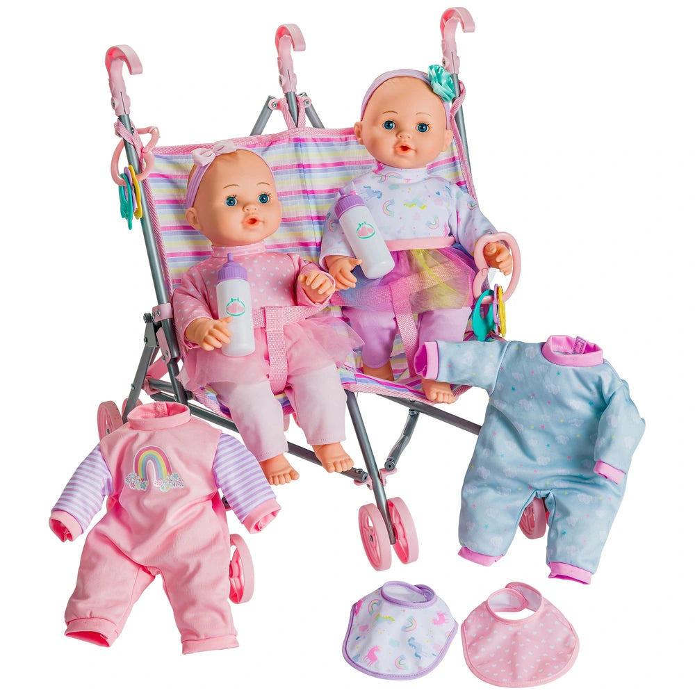 Baby Doll & Twins Stroller Set