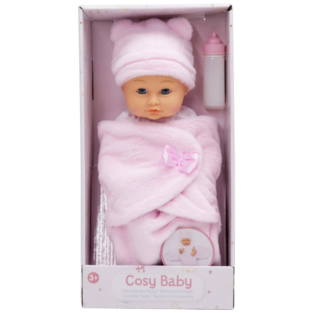 Cosy Baby Swaddle Doll Pink 35.5Cm