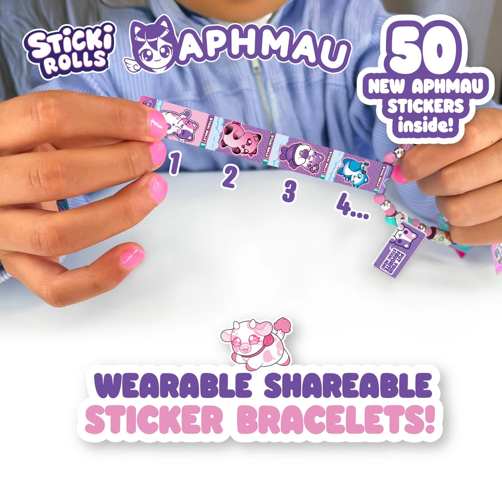 Sticki Rolls Aphmau Sticker Bracelet Set With 50 Stickers