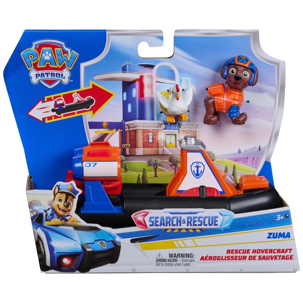 Paw Patrol: Search And Rescue, Zuma Rescue Hovercraft Water Vehicle With 2 Figures