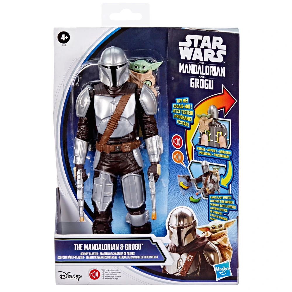 Star Wars The Mandalorian & Grogu Bounty Blaster, 11-Inch Action Figure With Sound Effects & Phrases