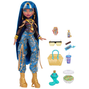 Monster High Cleo De Nile Fashion Doll In Cargo Pants With Pet Hissette And 7 Accessories