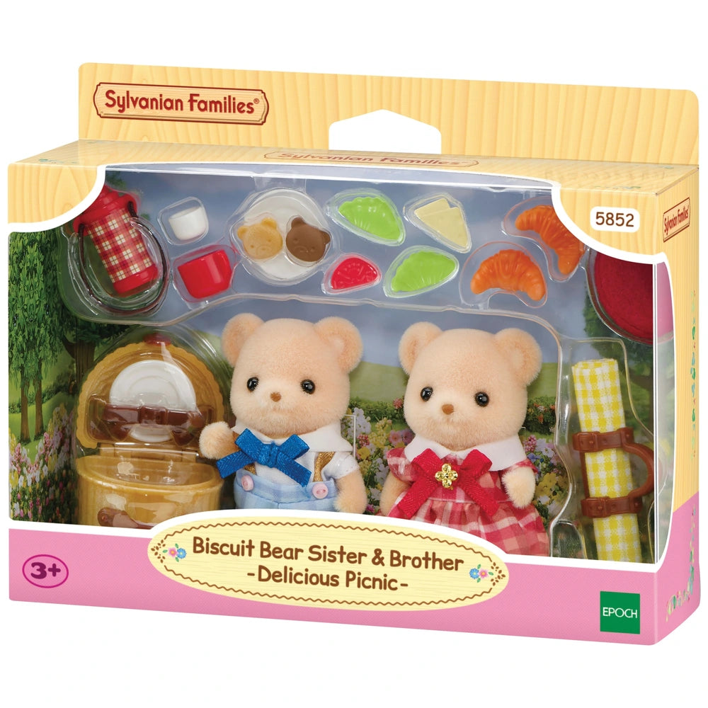 Sylvanian Families Biscuit Bear Sister & Brother Picnic Set