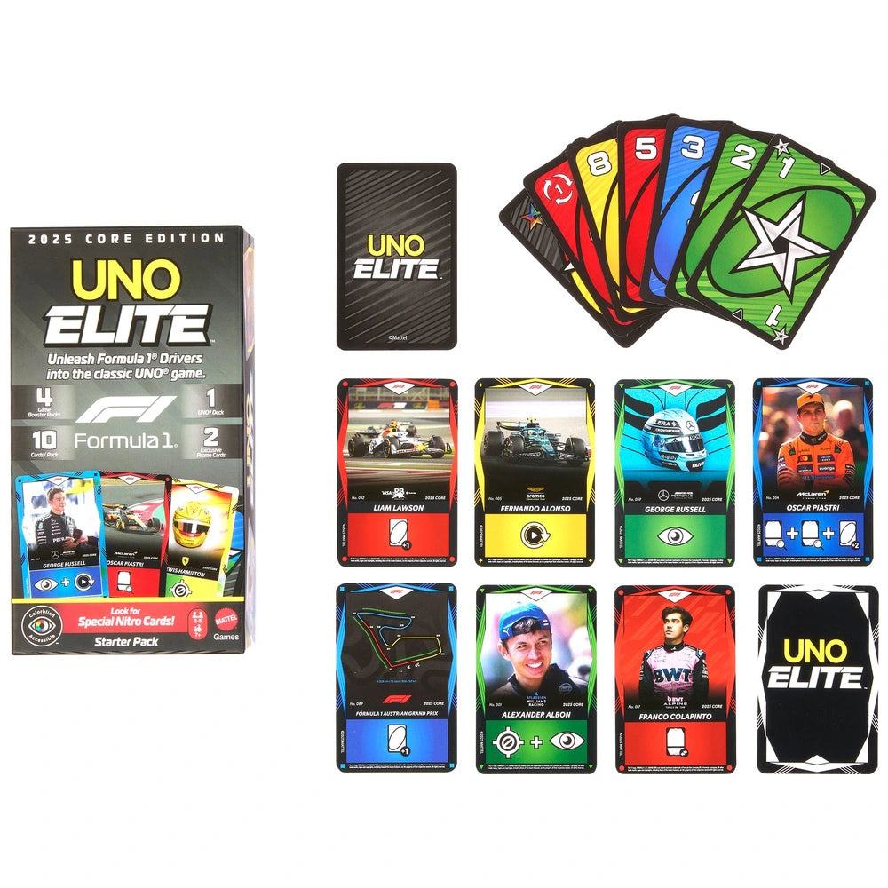 Uno Elite Card Game Formula 1 Starter Pack