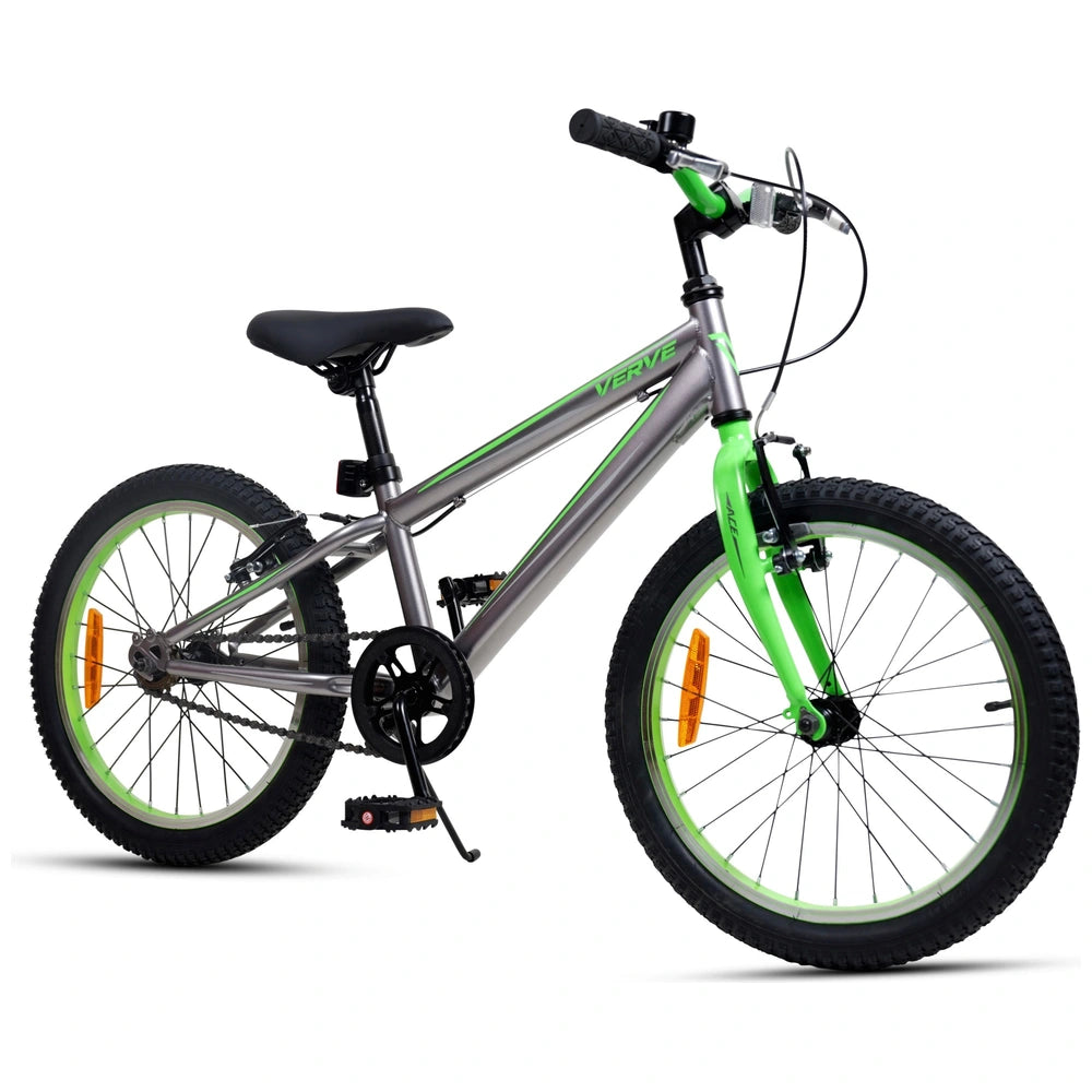 18 Inch Verve Ace Junior Bike Silver & Green