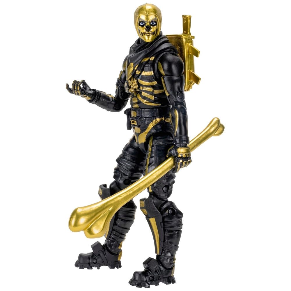 Fortnite Legendary Skull Trooper (Gilded) - 6-Inch Articulated Figure With Harvesting Tool, Back Bling, And Code For Bonus Virtual Item