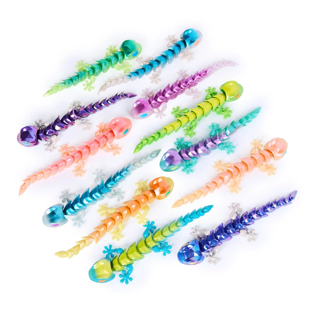 Crystalynx Gecko, 22.8 Cm Collectible Articulated Gecko Toy Figure Blind Box Assortment