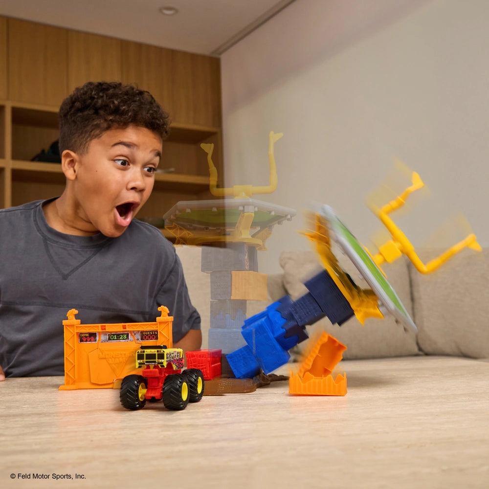 Monster Jam Smash & Bash Playset Classroom Crusher Crash Course