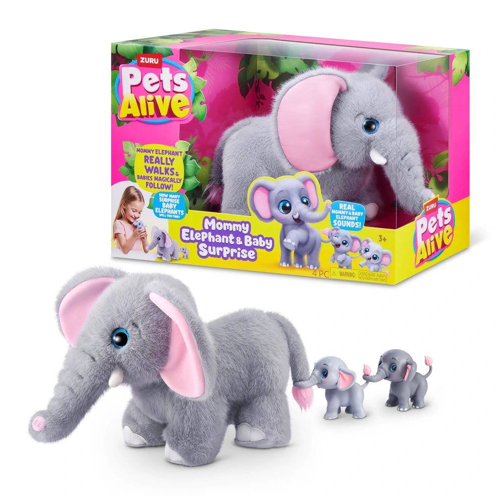 Pets Alive By Zuru Mommy Elephant And Baby Surprise Set