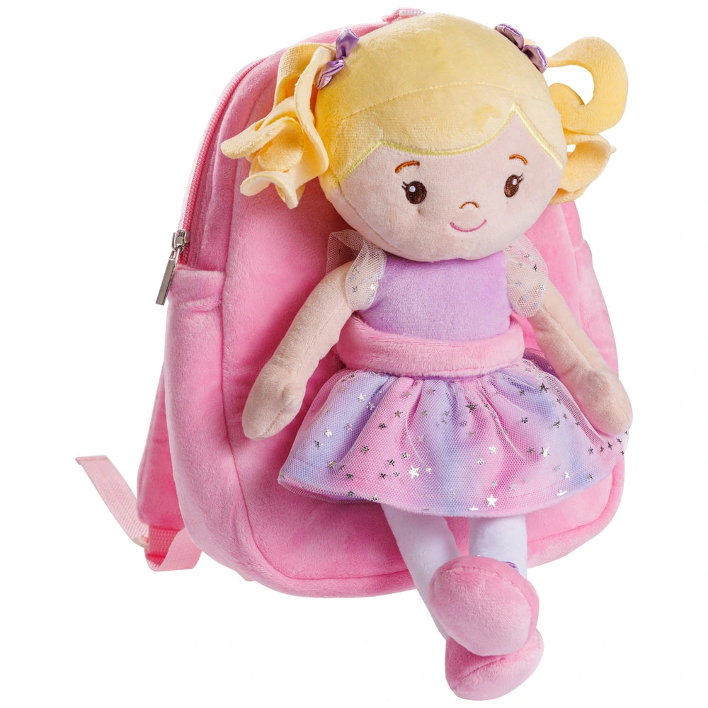 Ivy & Lily Plush Backpack And Rag Doll Pink