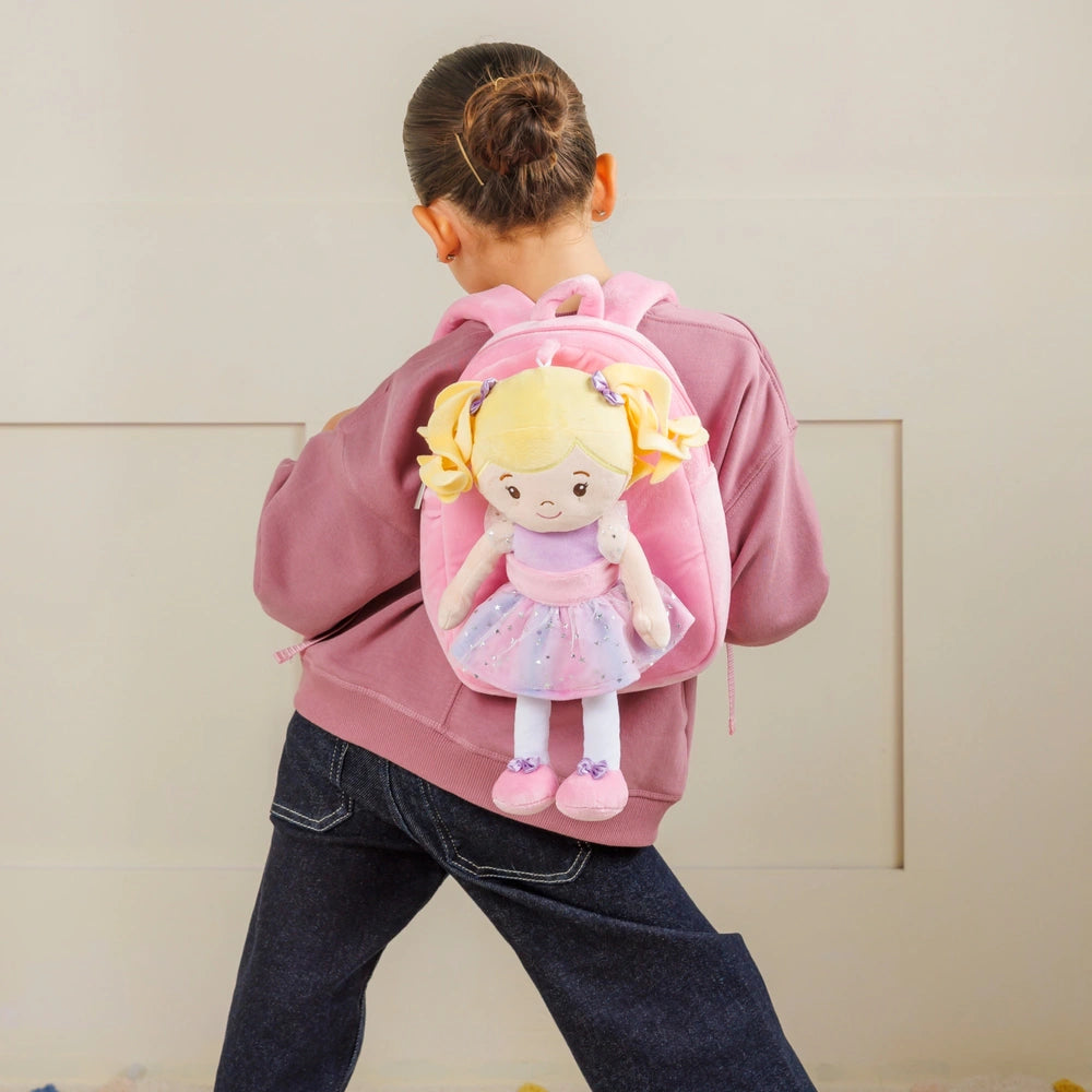 Ivy & Lily Plush Backpack And Rag Doll Pink