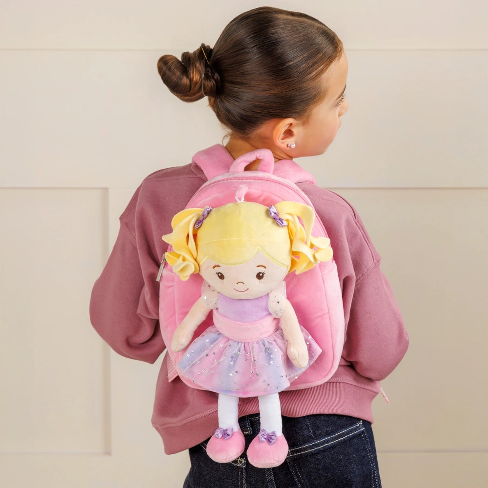 Ivy & Lily Plush Backpack And Rag Doll Pink