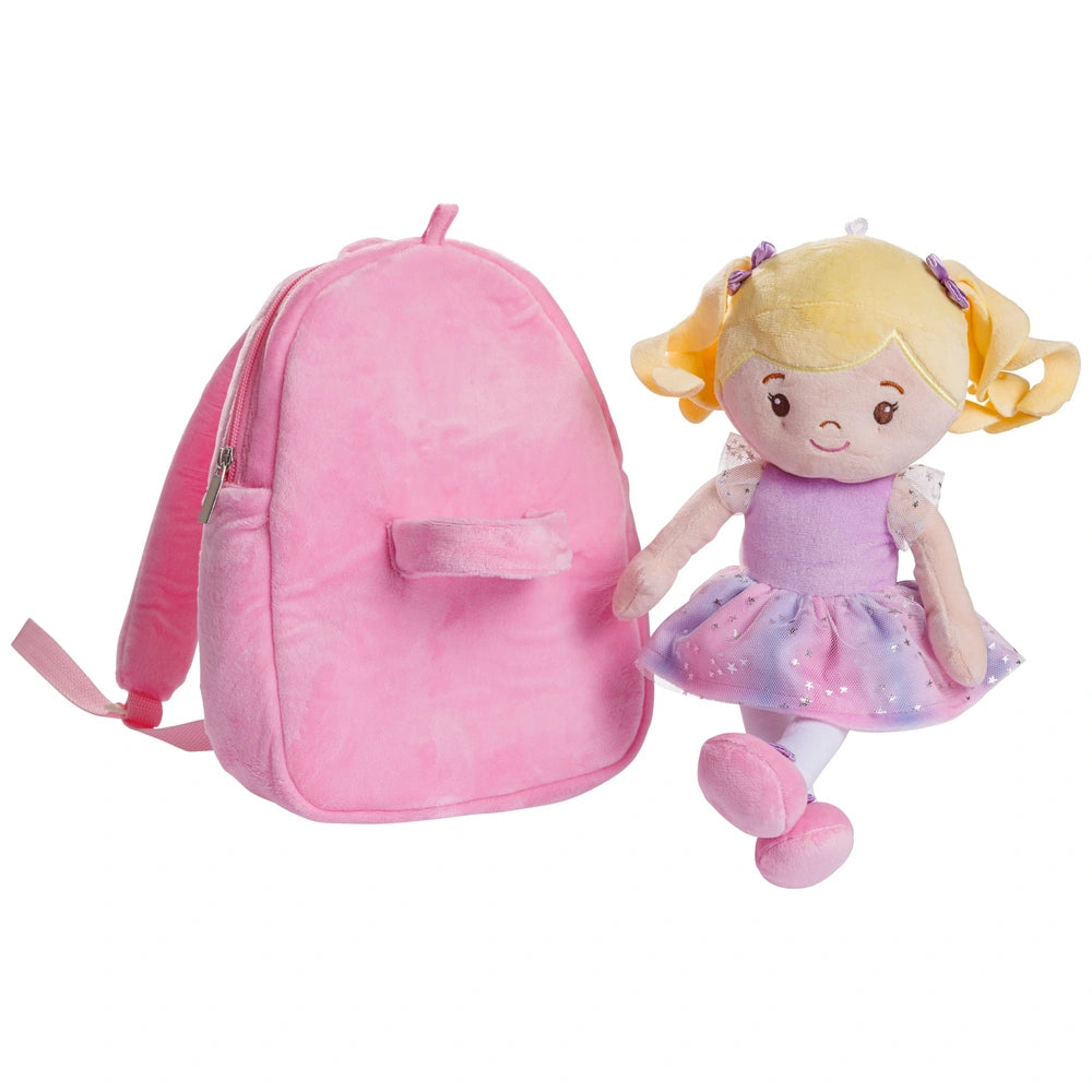 Ivy & Lily Plush Backpack And Rag Doll Pink