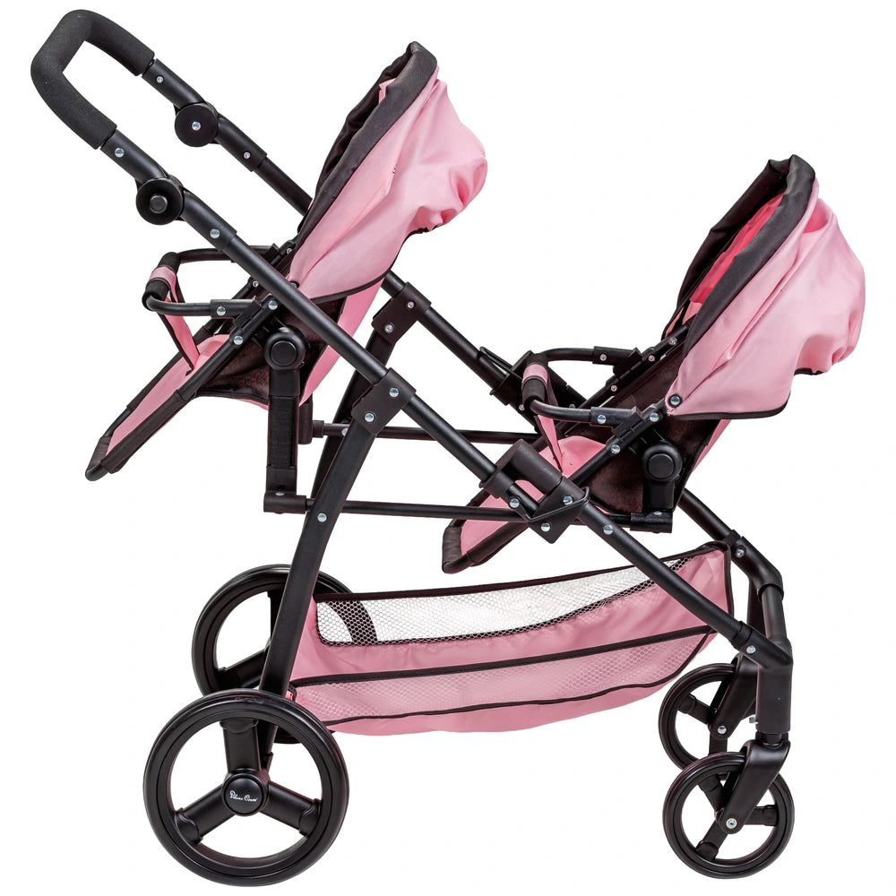 Silver Cross Baby Doll Twin Pram Pink And Black