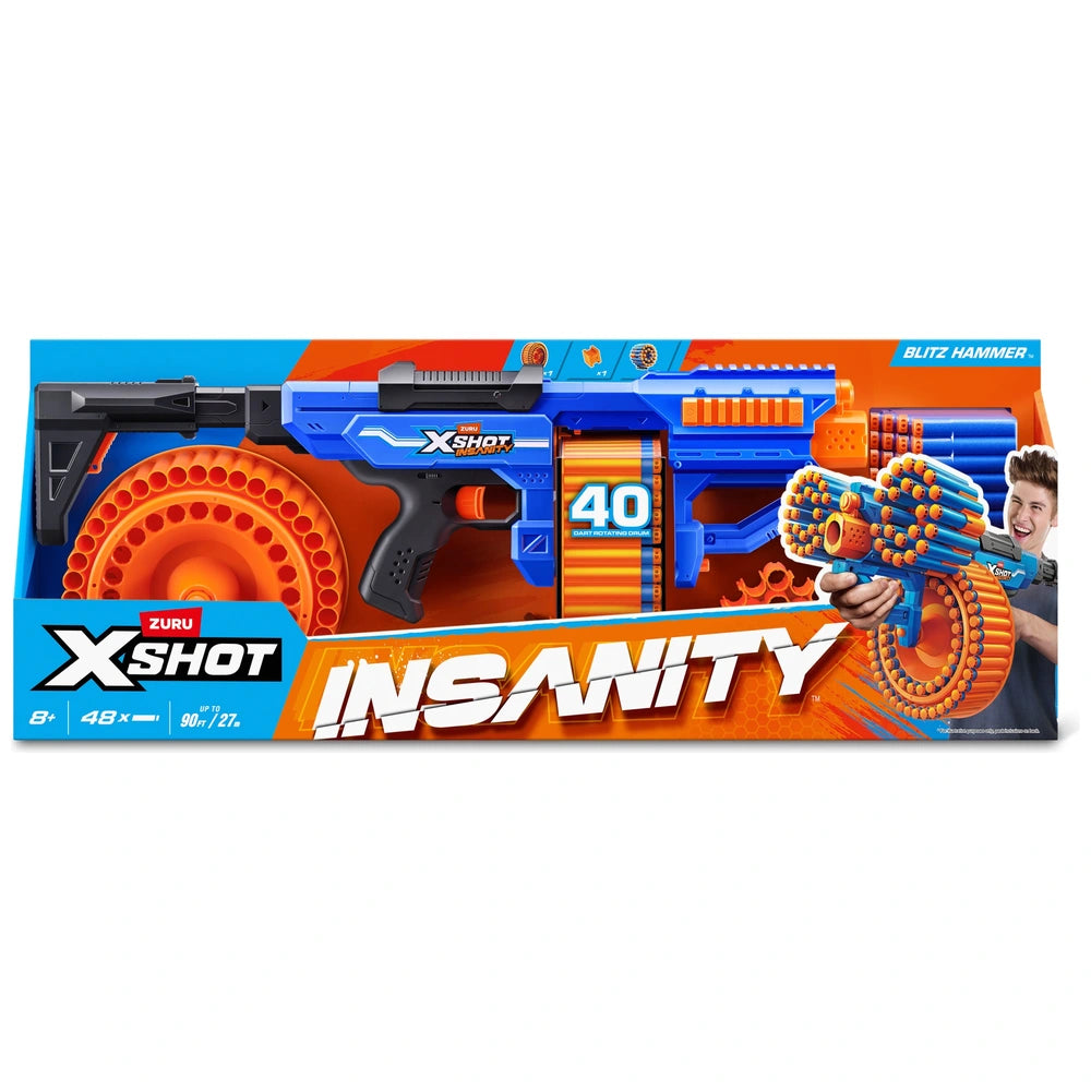 Xshot By Zuru Insanity Blaster Blitz Hammer With 48 Darts