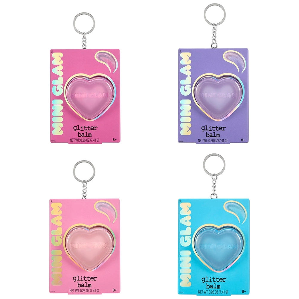 Mini Glam Glitter Heart Balm Keyring Assortment