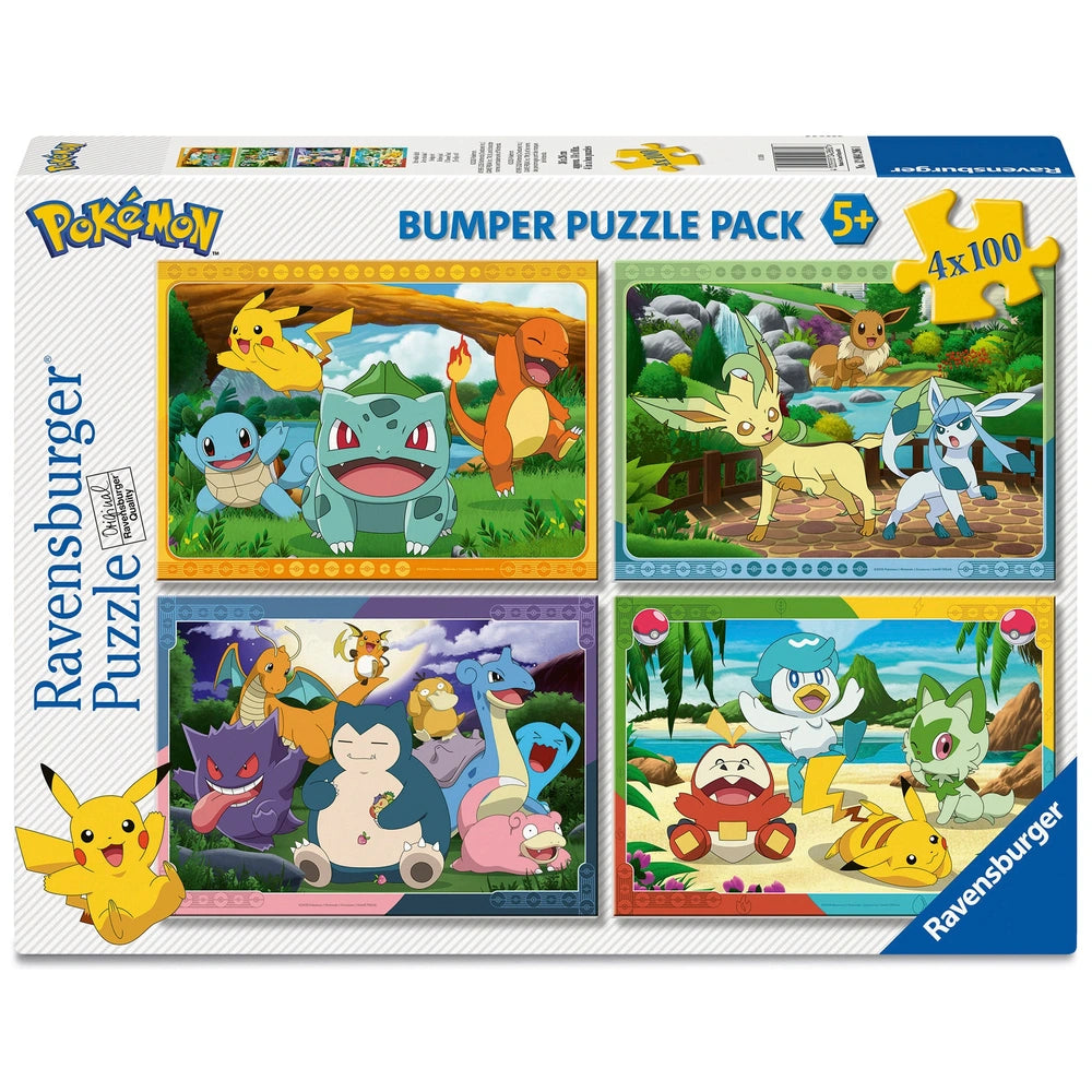 Ravensburger Pokemon Jigsaw Puzzles Bumper Pack 4 X 100 Pieces