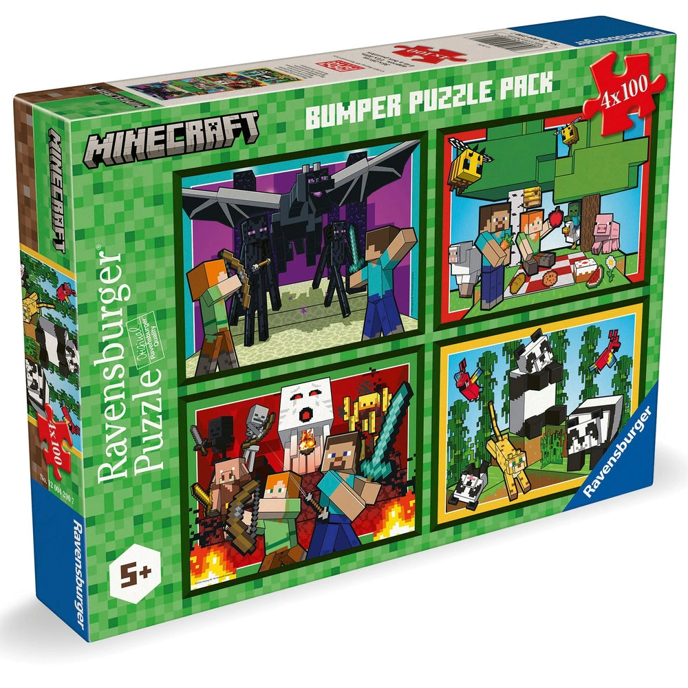 Ravensburger Minecraft Jigsaw Puzzles Bumper Pack 4 X 100 Pieces