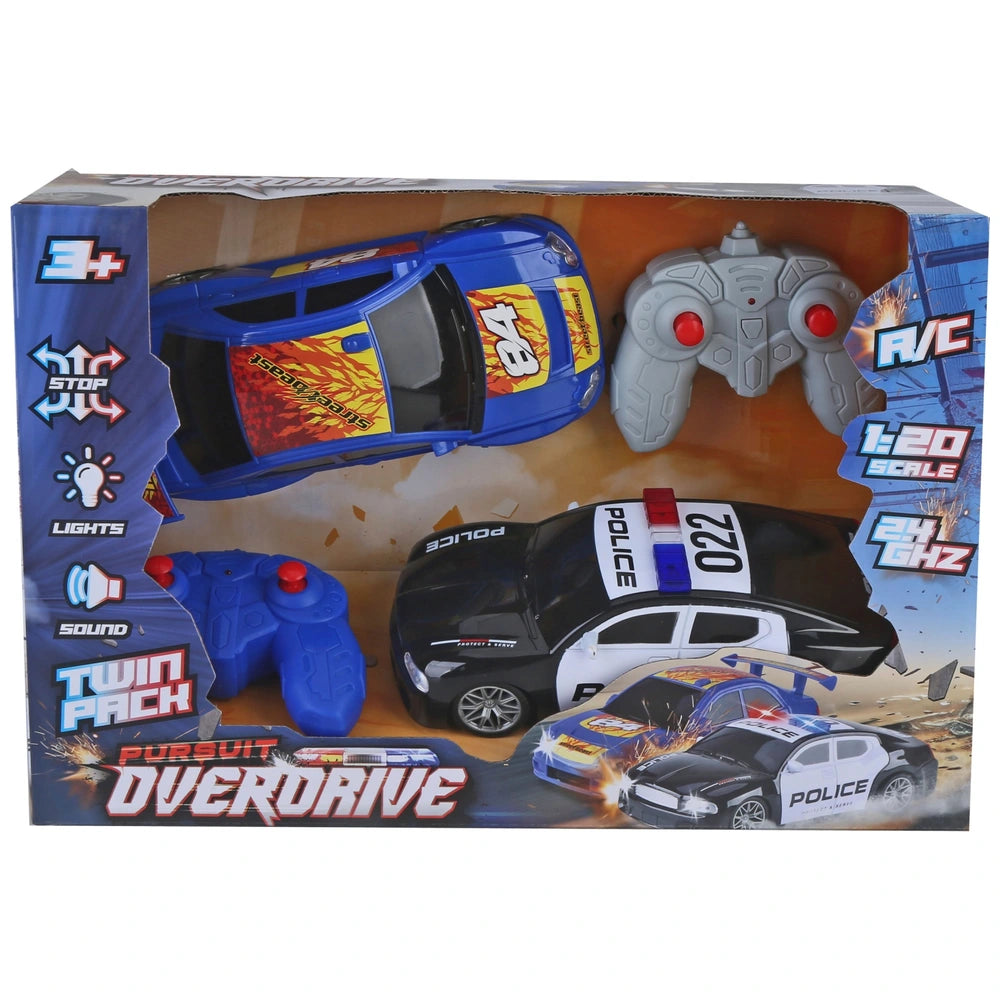 1:20 Pursuit Overdrive Remote Control Cars 2 Pack