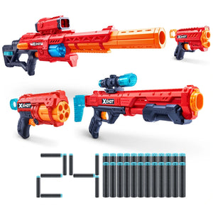 Xshot By Zuru Excel Ranger X8, Hawk Eye, Fury 4 & Micro Blasters With 24 Darts 4 Pack
