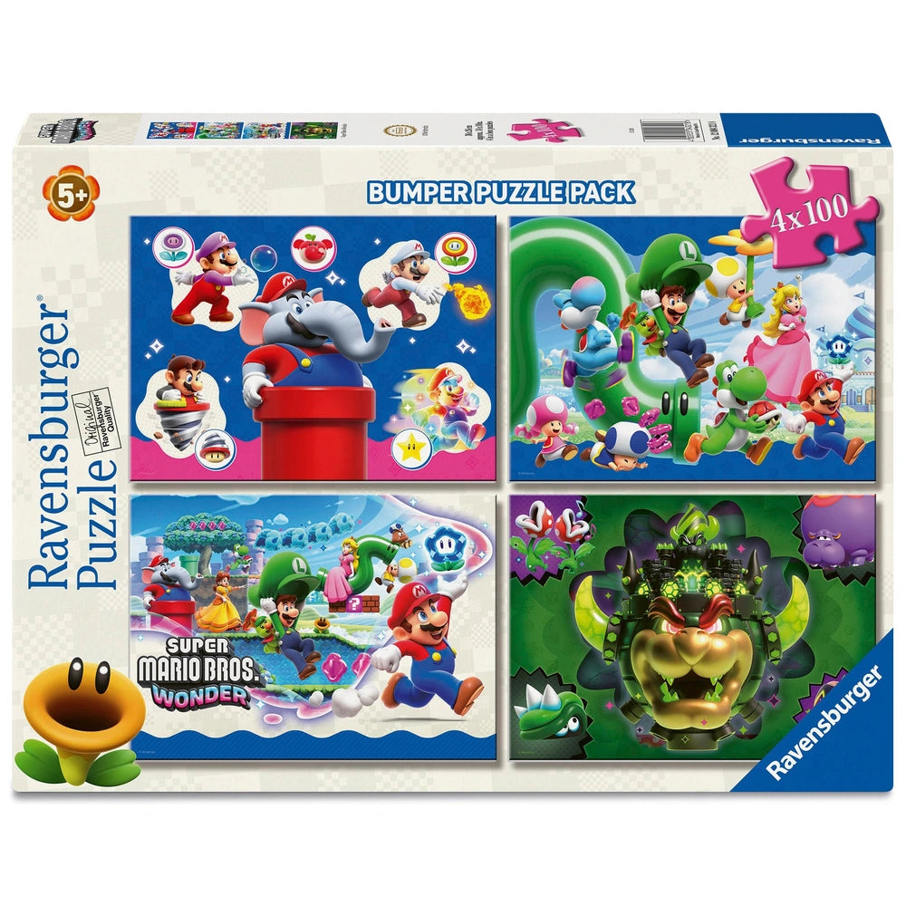 Ravensburger Super Mario Wonder Jigsaw Puzzles Bumper Pack 4 X 100 Pieces