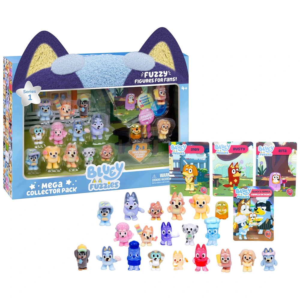 Bluey Fuzzies Figures Mega Collector 20 Pack Assortment