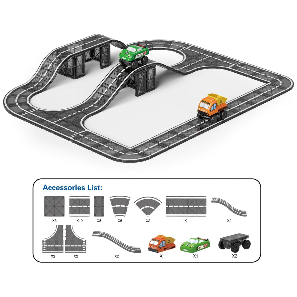 Magnetic Tiles Vehicles 44-Piece Set