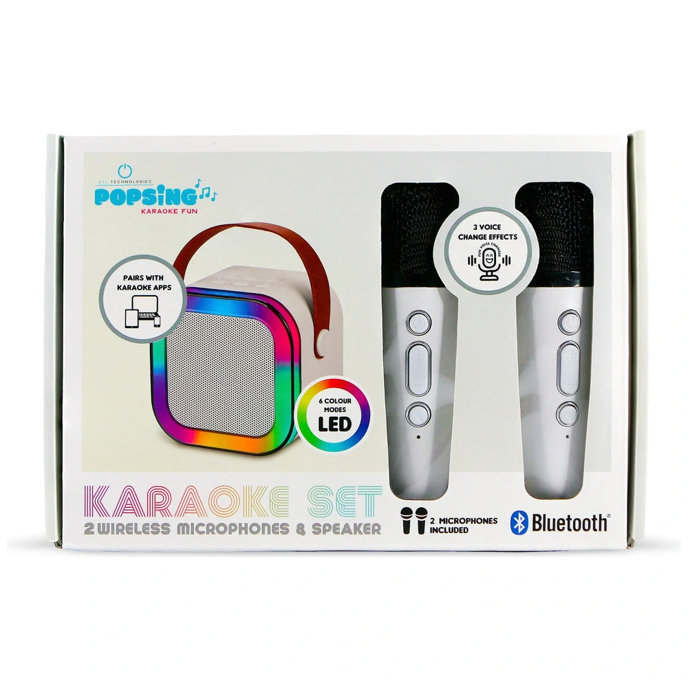 Popsing Led Light-Up Wireless Karaoke Set White