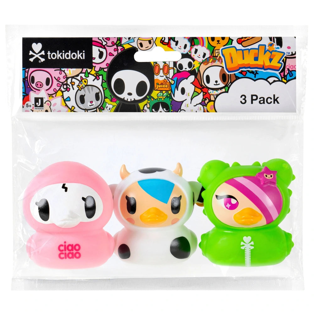 Tokidoki Duckz 3 Pack Assortment - Ciao Ciao, Mozzarella, Sandy, Donutella, Adios, Stellina - Officially Licensed Tokidoki Product From Jazwares