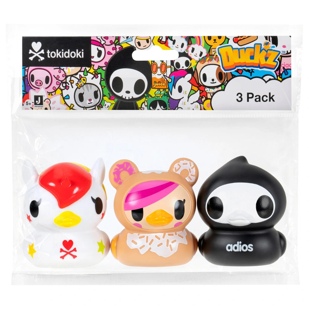 Tokidoki Duckz 3 Pack Assortment - Ciao Ciao, Mozzarella, Sandy, Donutella, Adios, Stellina - Officially Licensed Tokidoki Product From Jazwares