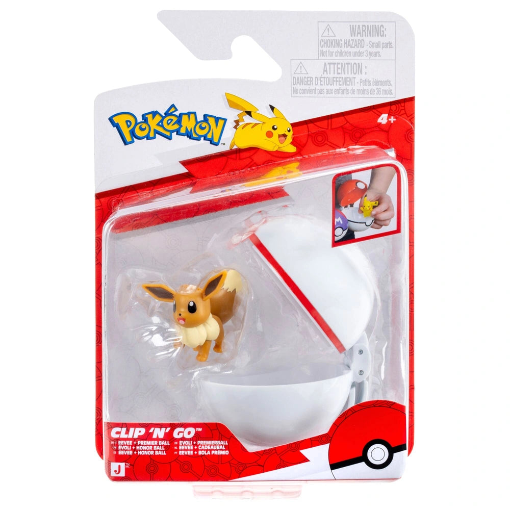 Pokémon Clip N' Go Poké Ball With Eevee Battle Figure