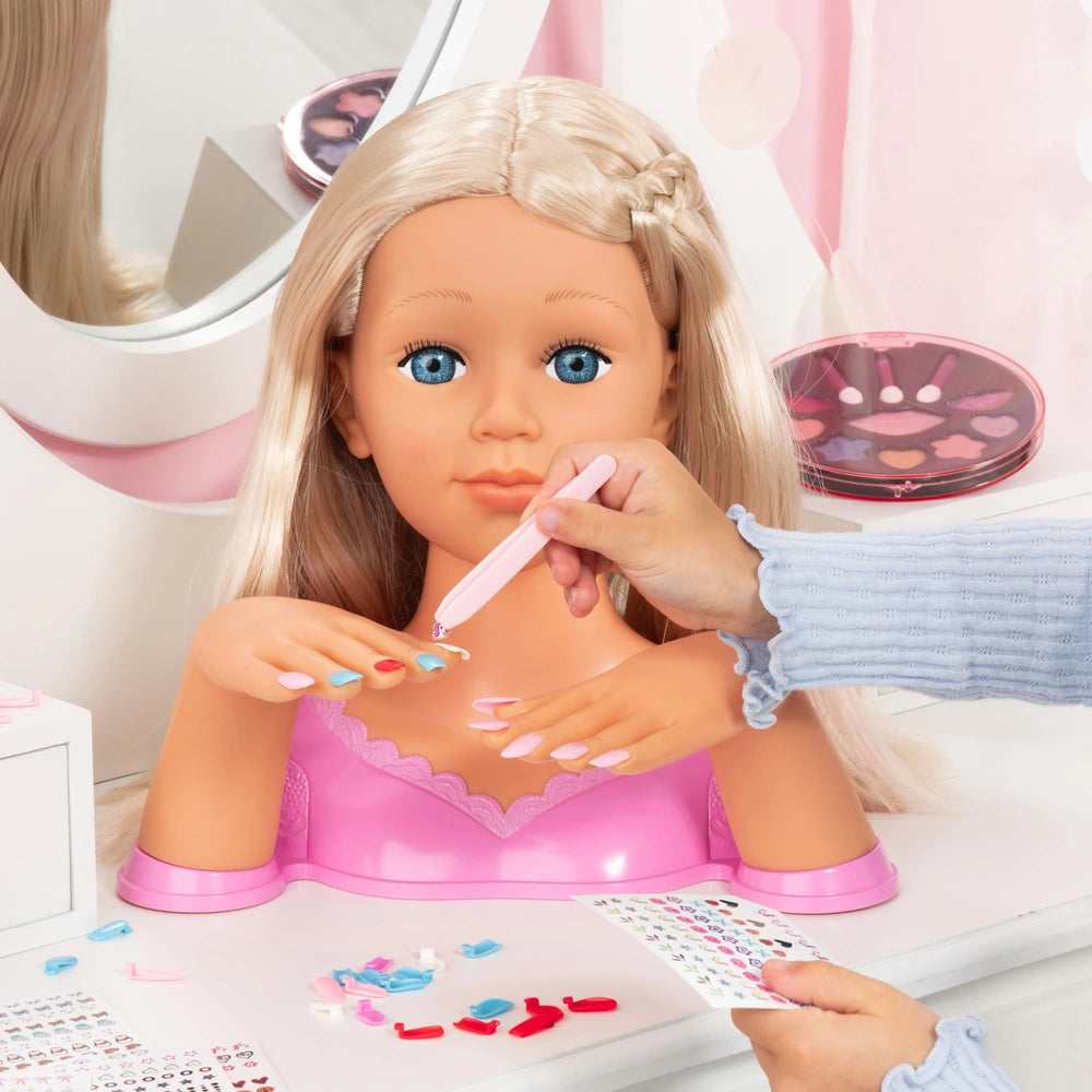 Charlene Magic Nails Hair Styling Head With Working Hair Dryer